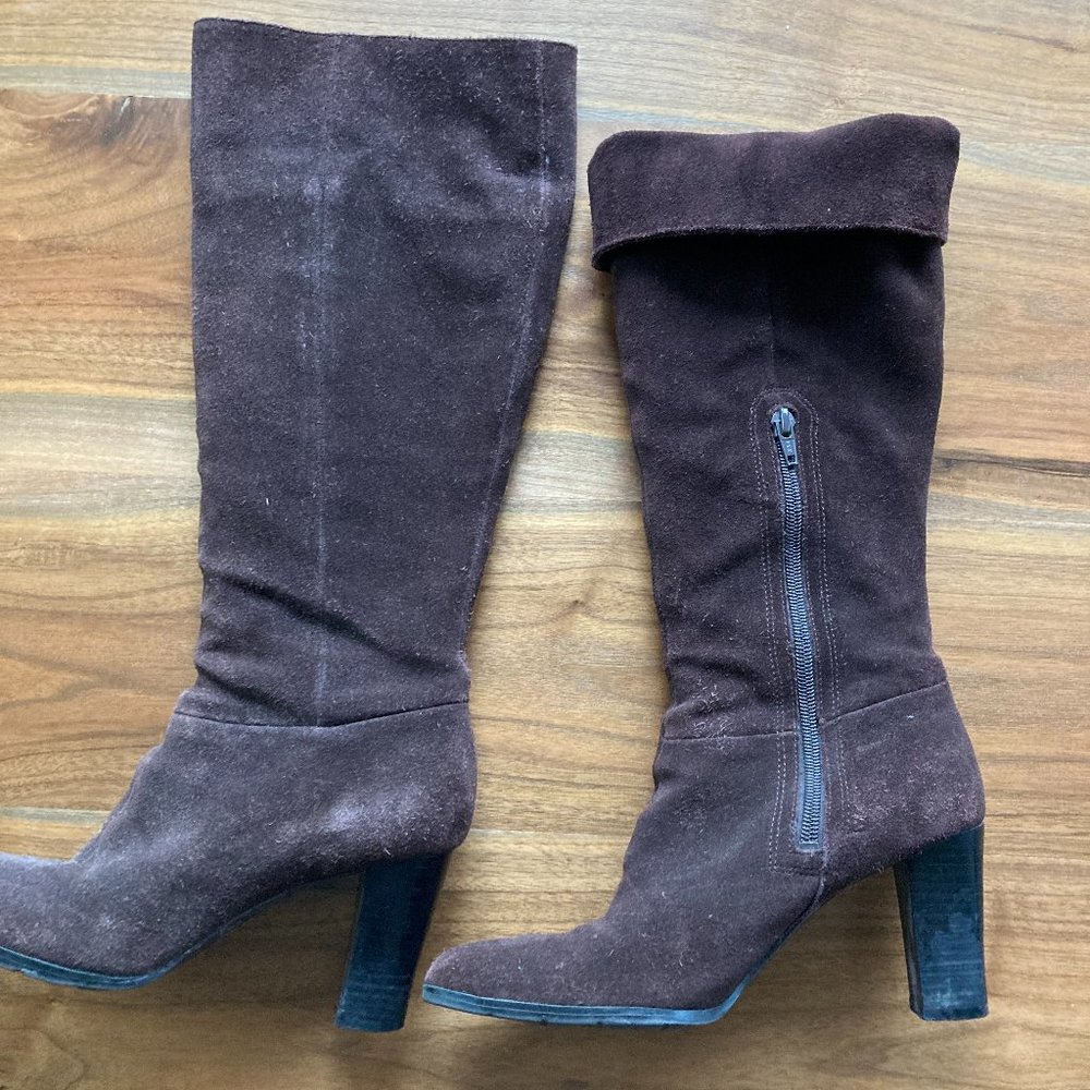Tall Brown Suede Boot